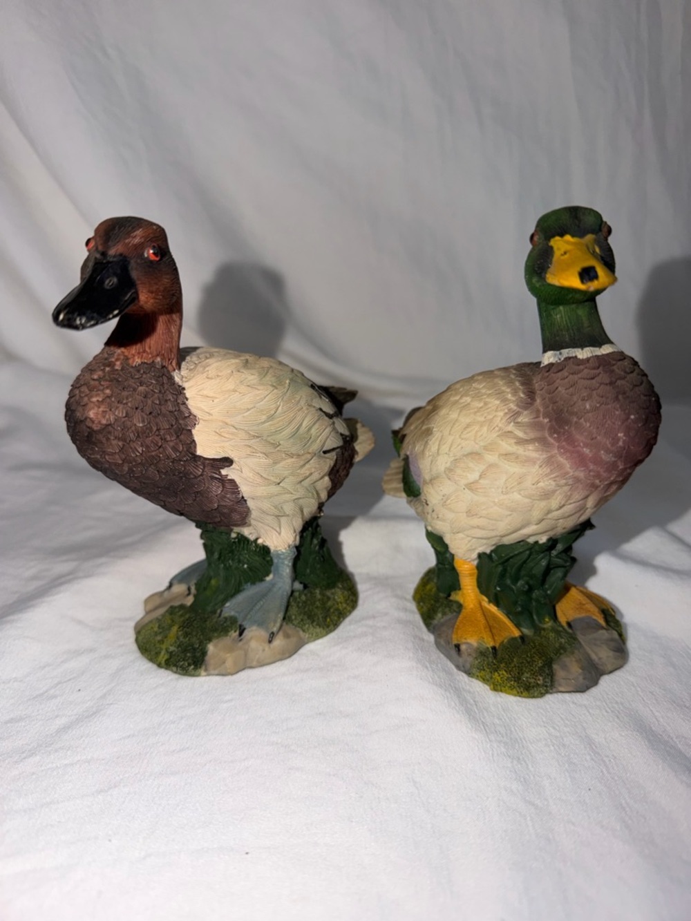 Yardworks Originals Decorative Duck Figurines - Mallard & Canvasback - Set of 2 - Picture 1 of 16